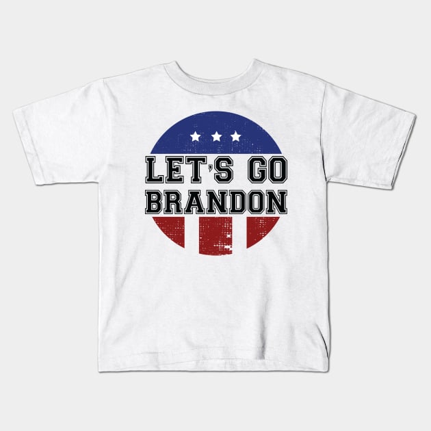 LGB Let’s Go Brandon Conservative US Flag Kids T-Shirt by Meryarts
